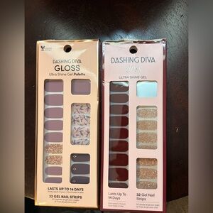 Dashing Diva Gloss Ultra Shine Gel Nail Strips - Mauve & Glitter Duo